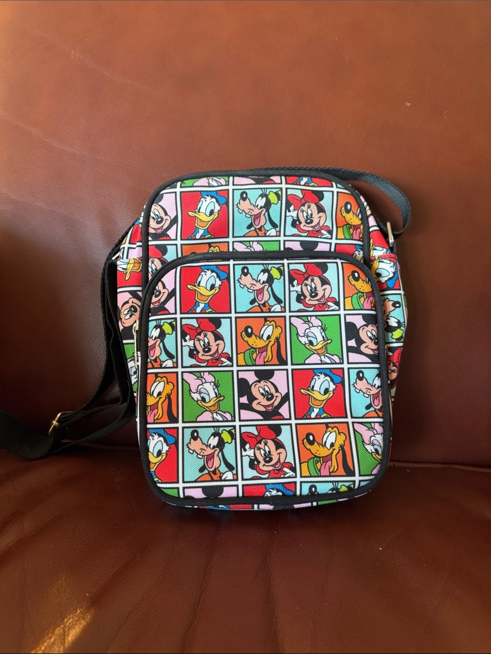 Disney Multi-Color Character Grid Messenger Bag
